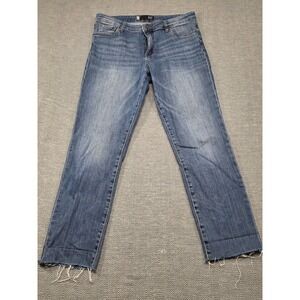 Kut From The Kloth Womens Jeans‎ Size 10 Straight Leg Frayed Hem Medium Wash